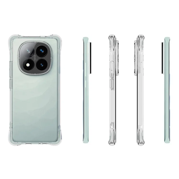 Per Xiaomi Redmi Note 14 Pro+ 5G Custodia per Telefono in TPU Non-Slip Trasparente Cover per Telefono Cellulare