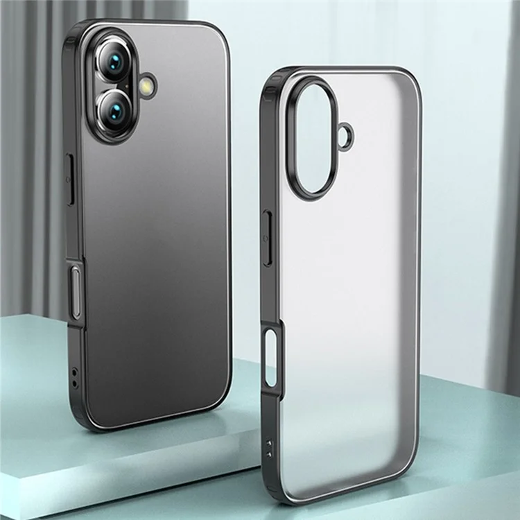 Para Iphone 16 Case PC+TPU Tope Tope Airbag Protection - Negro