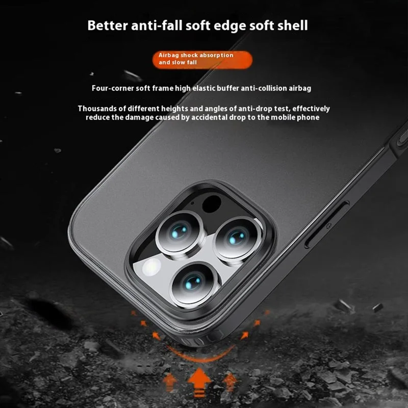 Pour Iphone 16 Pro Max Case pc + Tpu Téléphone Cover Airbag Protection - Noir