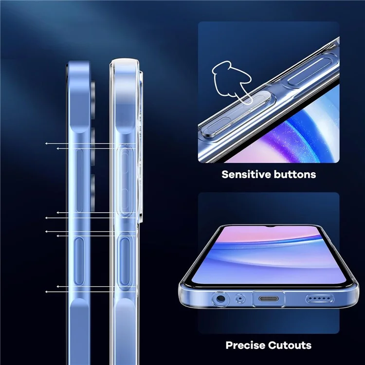 Для Samsung Galaxy A16 5G Case TPU Clear Cope Cover + 2pcs Tremed Glass Film 2.5d Arc