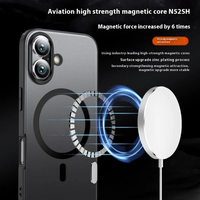 For iPhone 16 Case Compatible with MagSafe Shockproof PC + TPU Phone Cover - Transparent