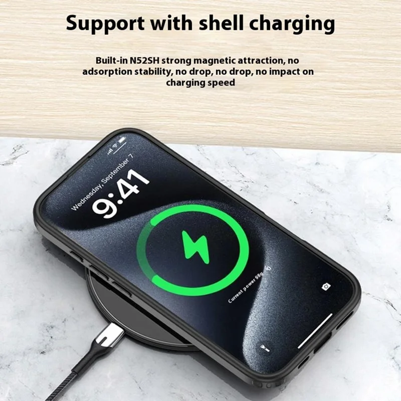 For iPhone 16 Case Compatible with MagSafe Shockproof PC + TPU Phone Cover - Transparent