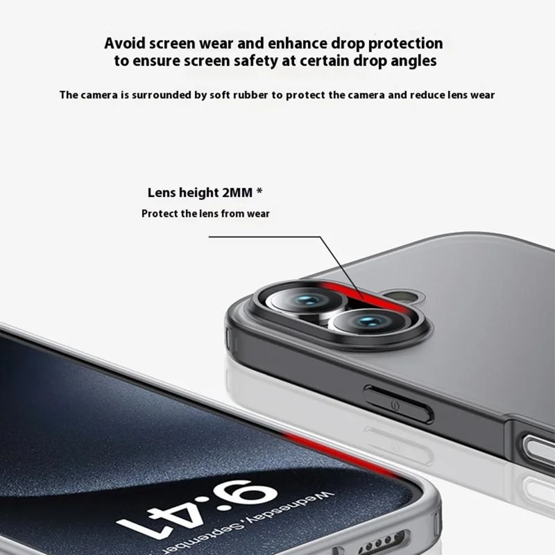 For iPhone 16 Case Compatible with MagSafe Shockproof PC + TPU Phone Cover - Transparent