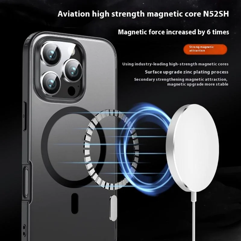 For iPhone 16 Pro Max Case Compatible with MagSafe Shockproof PC + TPU Phone Cover - Transparent