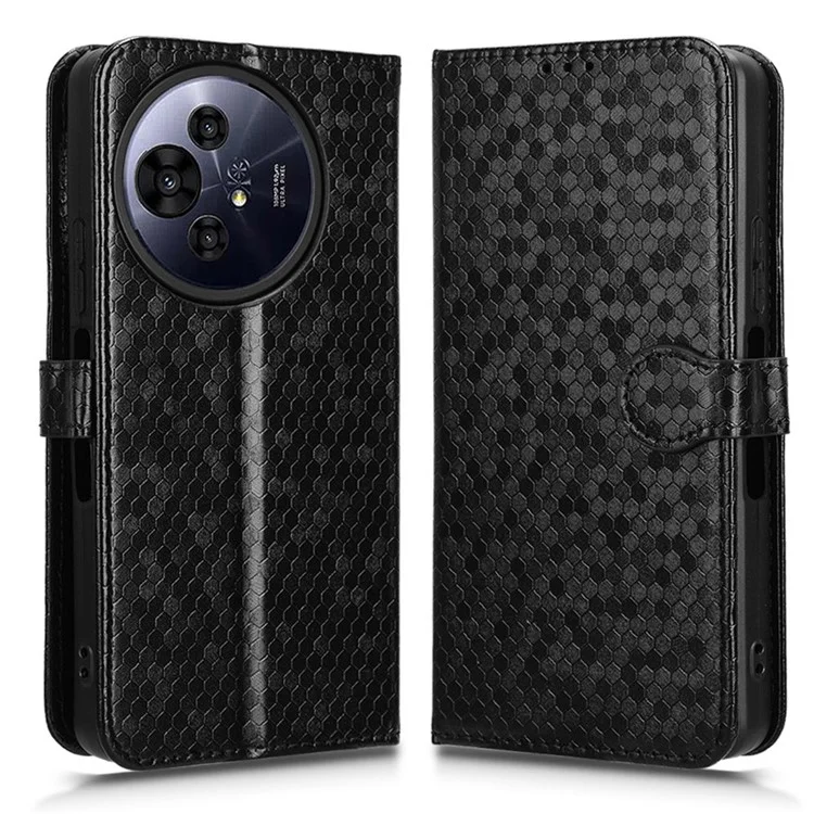 Para TCL 50 Pro Nxtpaper 5G / 50 Nxtpaper 5g Billetera Estuche Patrón de Puntos Impronta PU Cuero Portada - Negro