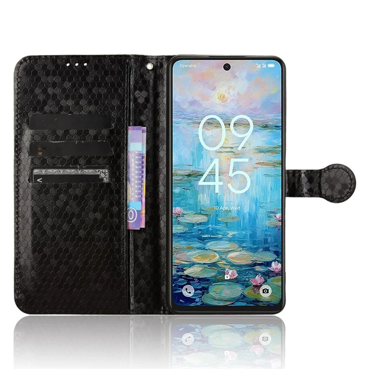 Para TCL 50 Pro Nxtpaper 5G / 50 Nxtpaper 5g Billetera Estuche Patrón de Puntos Impronta PU Cuero Portada - Negro