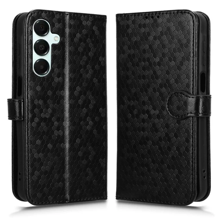 Per Samsung Galaxy A16 5G Wallet Case Pot Impronta PU Coperchi - Nero