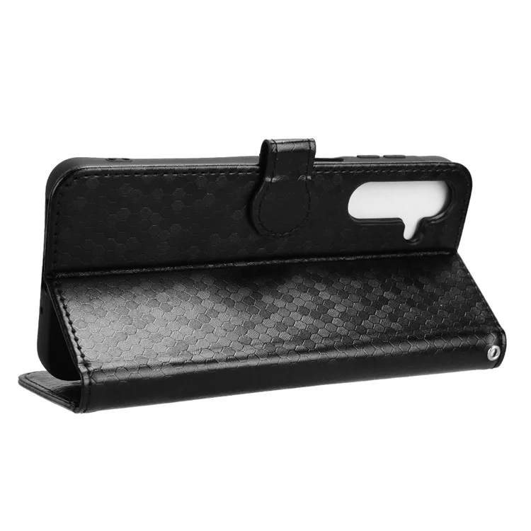 Per Samsung Galaxy A16 5G Wallet Case Pot Impronta PU Coperchi - Nero