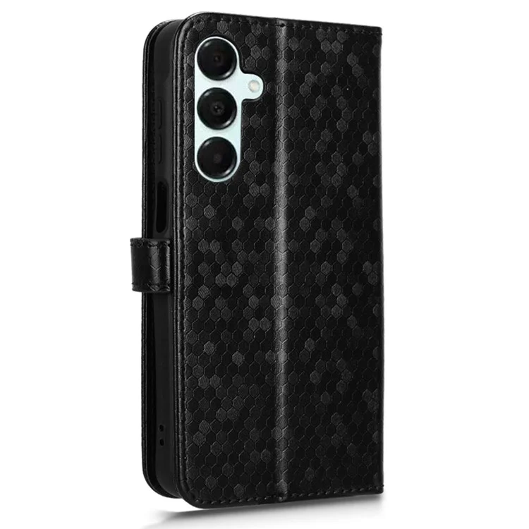 Per Samsung Galaxy A16 5G Wallet Case Pot Impronta PU Coperchi - Nero
