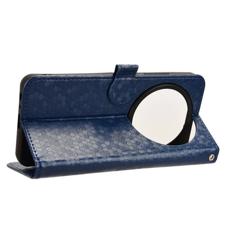 Para ZTE Blade A75 5G / Nubia Focus Wallet Case Dot Patrón Impronta PU Cubierta de Teléfono de Cuero - Azul Oscuro