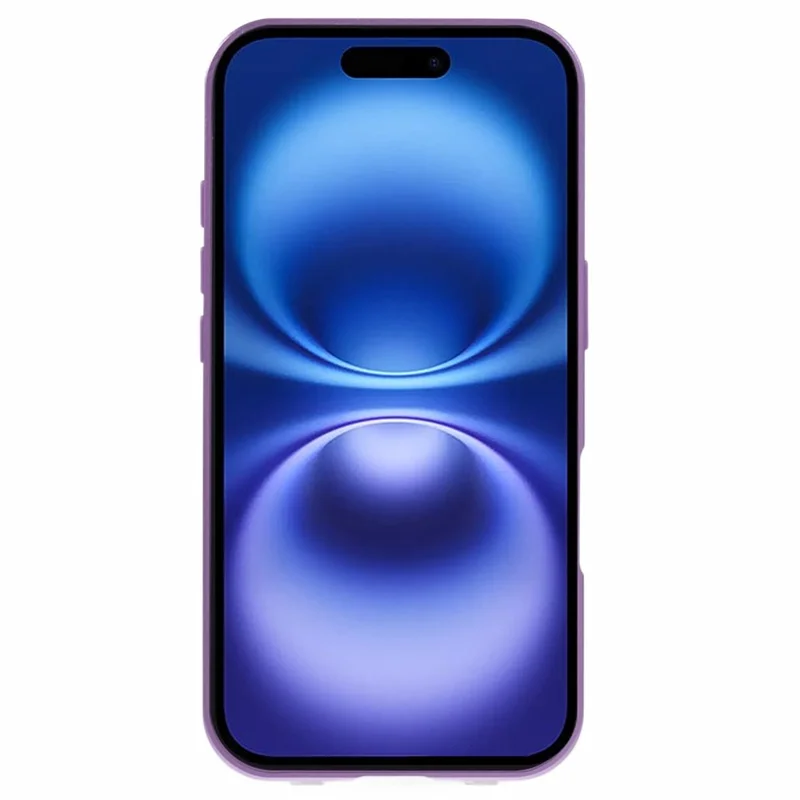 For iPhone 16 Case Magnetic Adsorption Double Sides Tempered Glass+Metal Phone Cover with Buckle - Purple