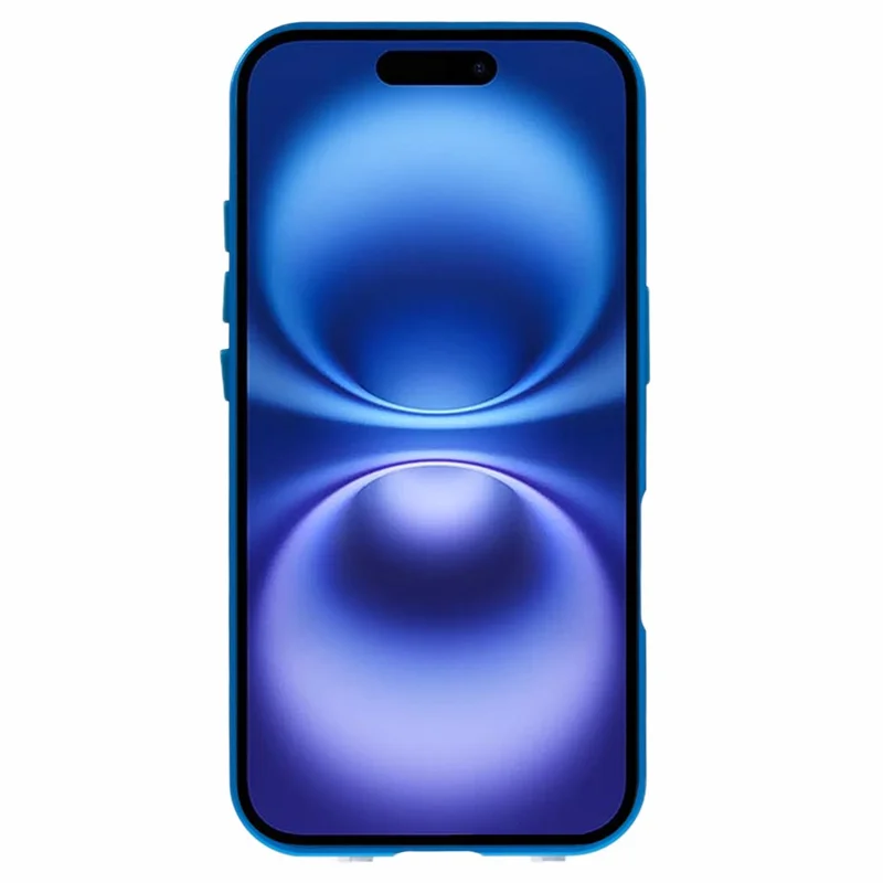 For iPhone 16 Case Magnetic Adsorption Double Sides Tempered Glass+Metal Phone Cover with Buckle - Blue