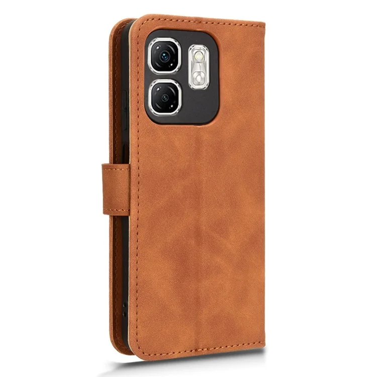 Per Infinix Smart 9 4G / Hot 50i 4G Custodia in pelle Skin-Feel Anti-Drop Wallet Flip Phone Cover - Marrone