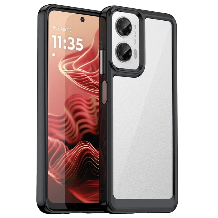 Pour Motorola Moto G35 5G Case TPU + Acrylic Protective Clear Phone Cover - Noir