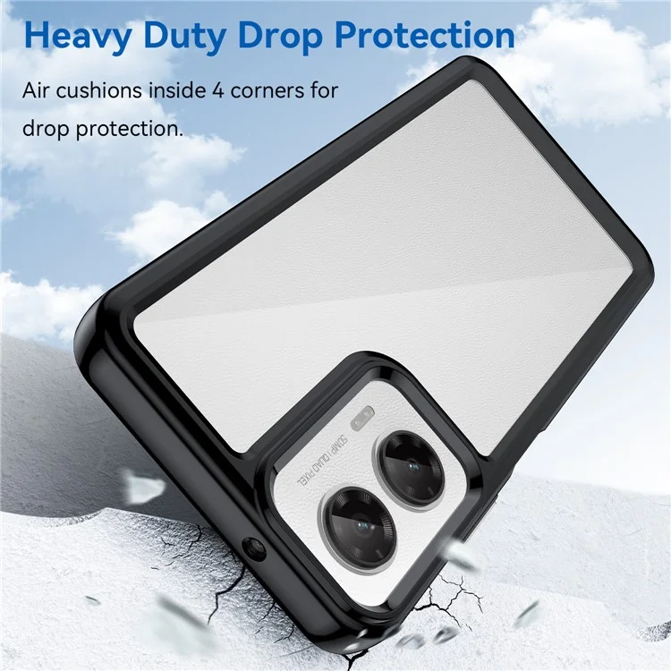 Pour Motorola Moto G35 5G Case TPU + Acrylic Protective Clear Phone Cover - Noir