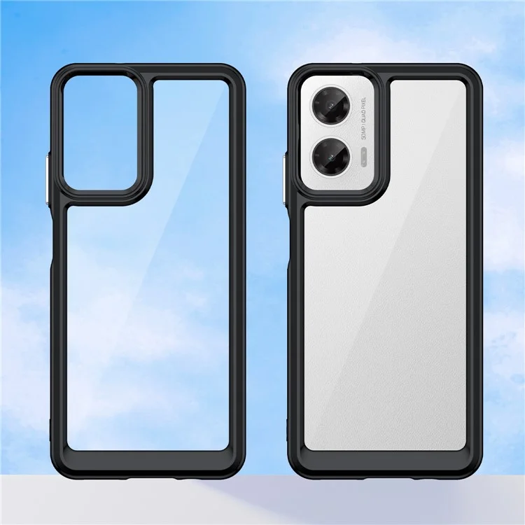 Pour Motorola Moto G35 5G Case TPU + Acrylic Protective Clear Phone Cover - Noir