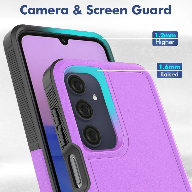 For Samsung Galaxy A16 5G / A16 4G Case 2-in-1 PC+TPU Shockproof Phone Cover - Purple