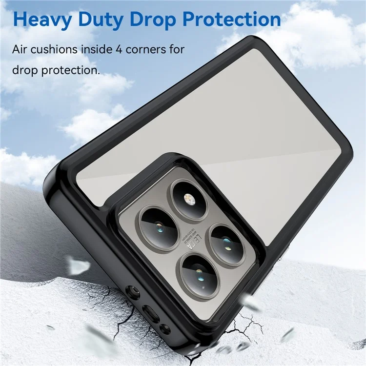 For Xiaomi 14T / 14T Pro Case TPU +Acrylic Protective Clear Phone Cover - Black