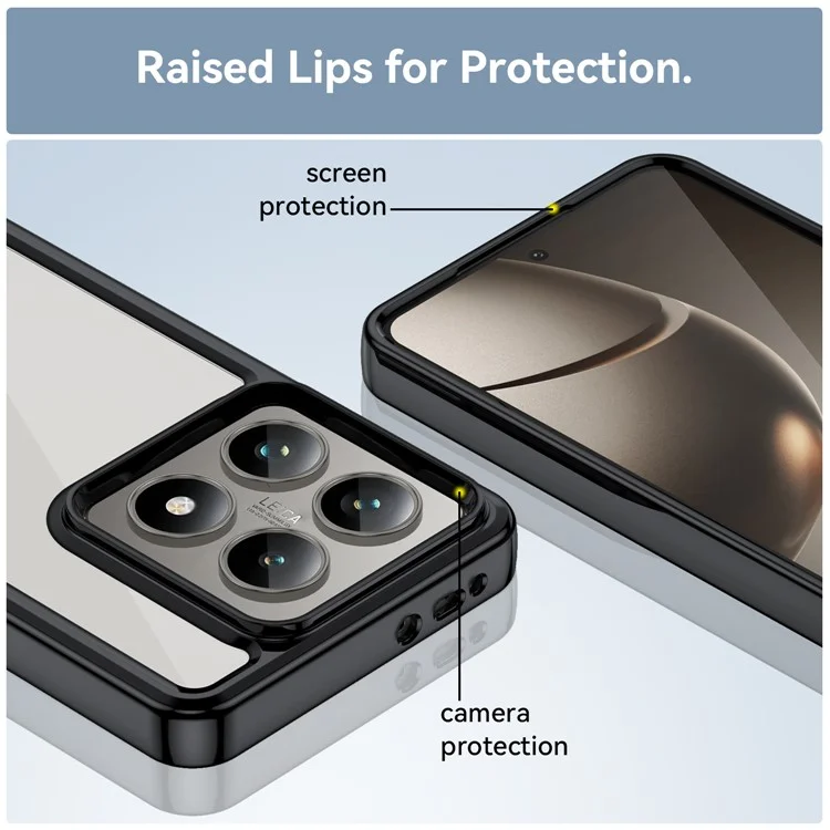 For Xiaomi 14T / 14T Pro Case TPU +Acrylic Protective Clear Phone Cover - Black