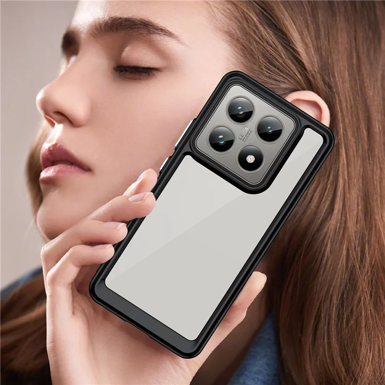 For Xiaomi 14T / 14T Pro Case TPU +Acrylic Protective Clear Phone Cover - Black