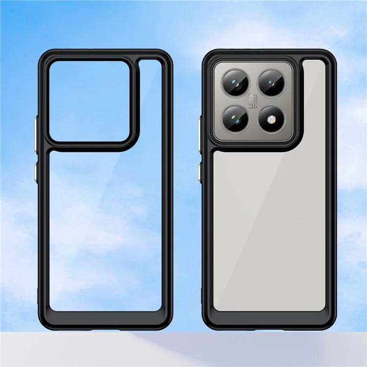 For Xiaomi 14T / 14T Pro Case TPU +Acrylic Protective Clear Phone Cover - Black