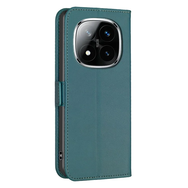 Binfen Color BF31 Para Xiaomi Redmi Nota 14 Pro+ 5g / Nota 14 Pro 5G Case PU Couro Folio Folio Phone Cobert - Verde