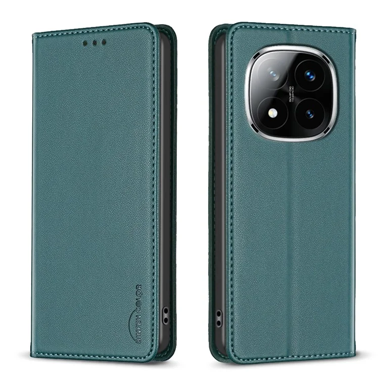 Binfen Color BF18 Per Xiaomi Redmi Nota 14 Pro+ 5G / Nota 14 Pro 5G Case di Schede Carma Coperchio Telefonico - Verde