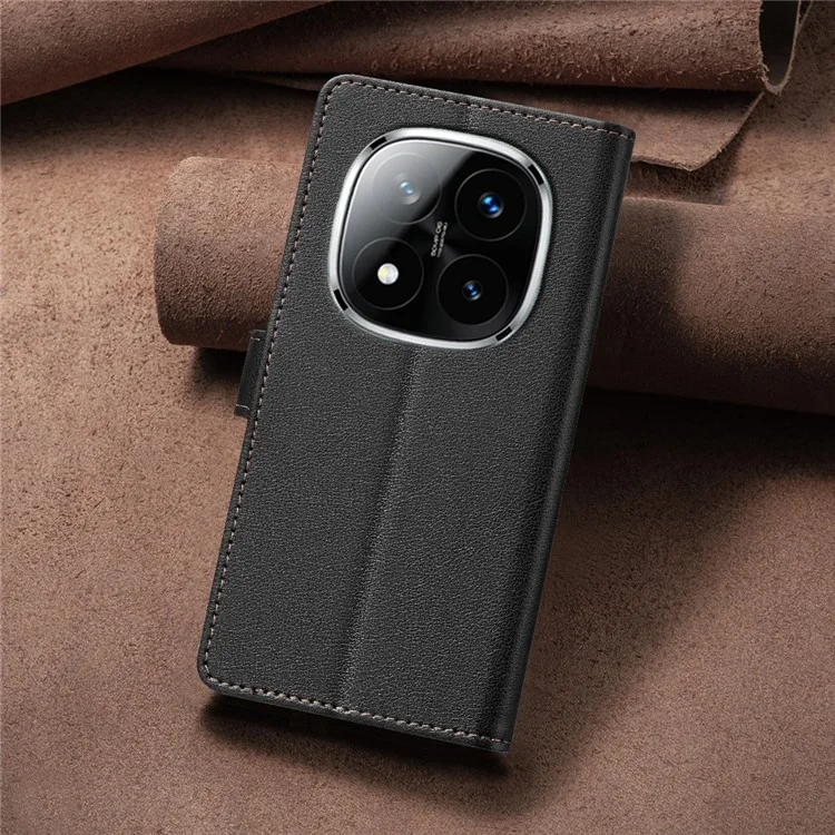 BINFEN COLOR BF32 Для Xiaomi Redmi Note 14 Pro+ 5G / Note 14 Pro 5G Чехол-кошелёк из кожи с блокировкой RFID Чехол для телефона - Чёрный