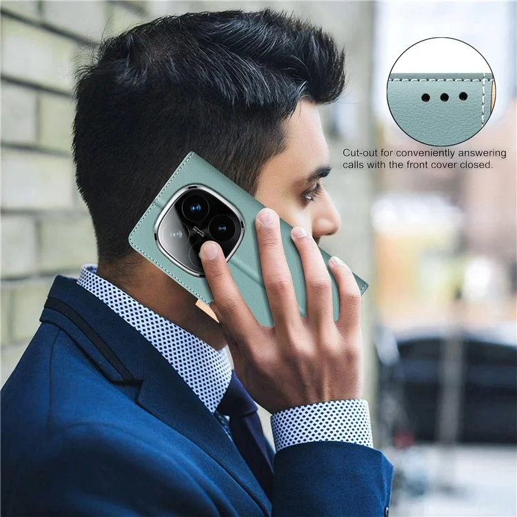 Binfen Color BF33 Case Per Xiaomi Redmi Nota 14 Pro+ 5G / Nota 14 Pro 5G in Pelle Splicing Color Blocking RFID - Verde