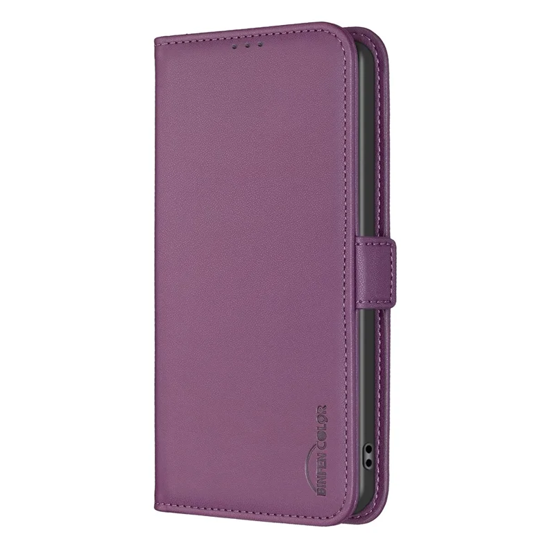 BINFEN COLOR BF31 For Xiaomi Redmi Note 14 5G Case PU Leather Flip Folio Phone Wallet Cover - Dark Purple