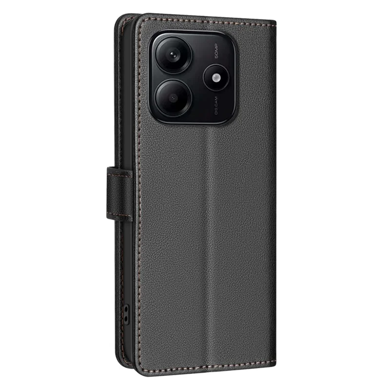 BINFEN COLOR BF32 For Xiaomi Redmi Note 14 5G Leather Case Wallet RFID Blocking Phone Cover - Black