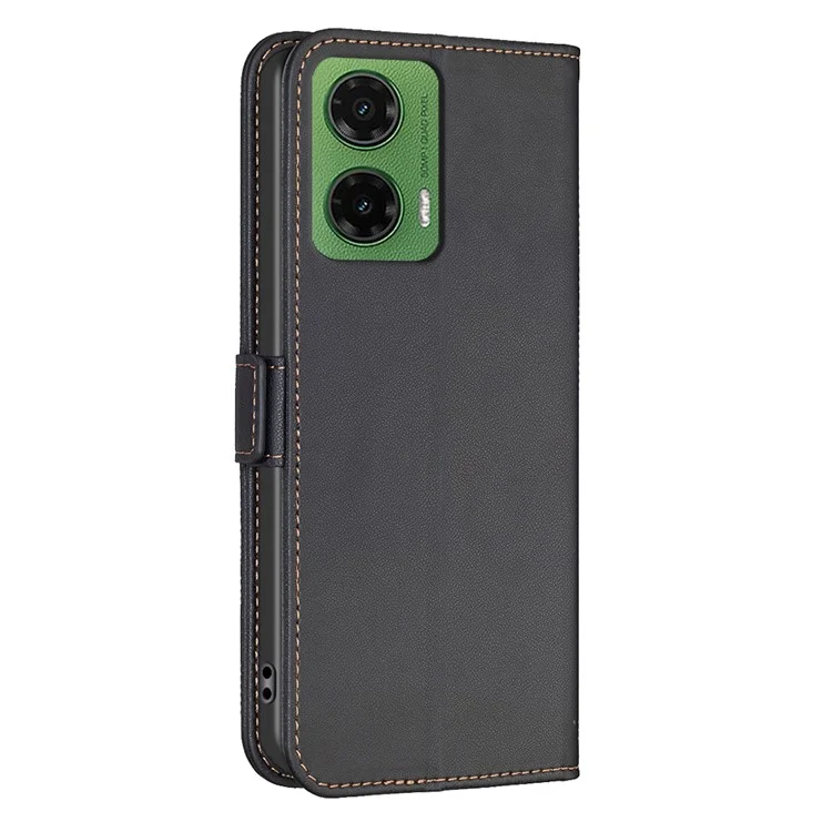 BINFEN COLOR BF31 Para Motorola Moto G35 5G Capa Flip de Couro PU Carteira de Telefone - Preto