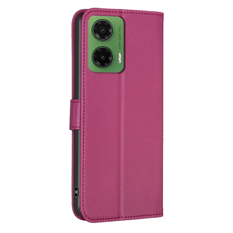 Para Motorola Moto G35 5G Case Patrón de Trébol Vista de Soporte Vista de Cuero Tapa Del Teléfono - Rosa