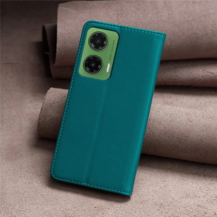 BINFEN COLOR BF18 Para Motorola Moto G35 5G Capa de Couro com Slots para Cartão - Verde