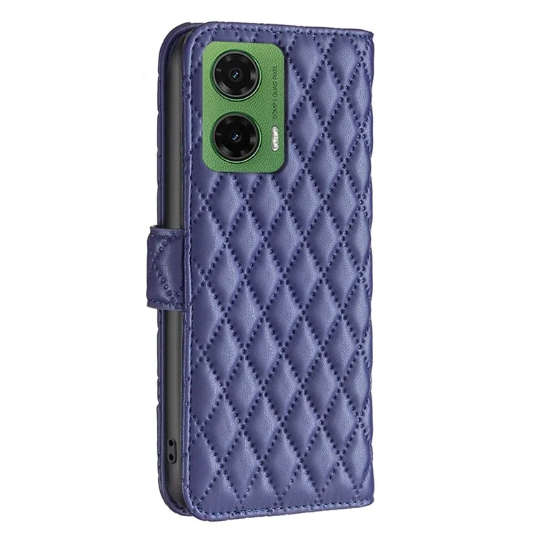 Binfen Color BF Style-14 Pour Motorola Moto G35 5G Case Rhombus Phone Telepy Cover Stand - Bleu