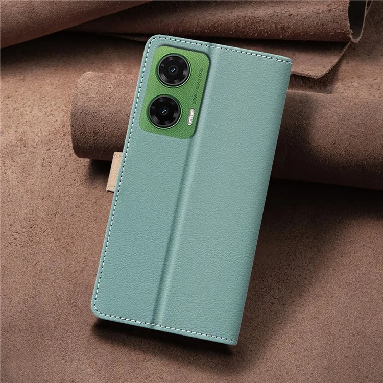 Binfen Color BF33 Case Para Motorola Moto G35 5G Case de Cuero Color Bloqueo RFID RFID - Verde