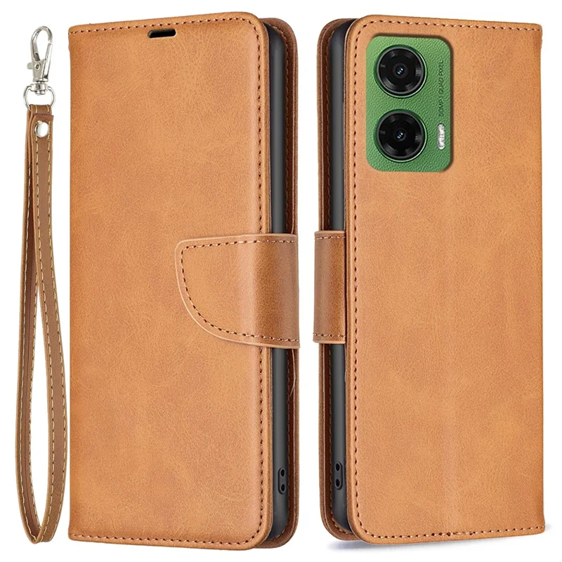 For Motorola Moto G35 5G Case Shockproof PU Leather Cover with Wallet Card Slots - Yellow
