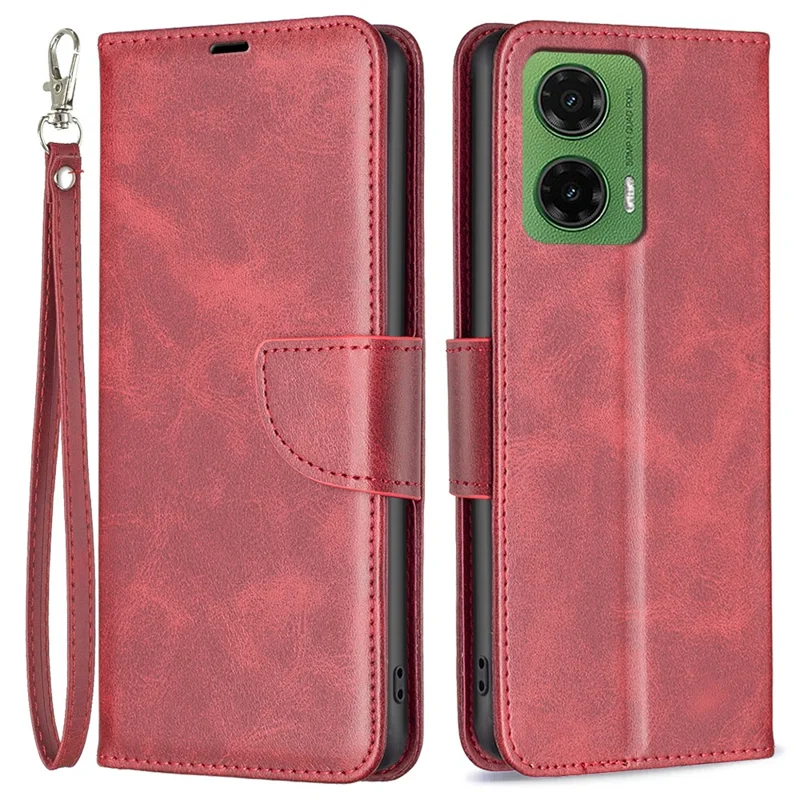 For Motorola Moto G35 5G Case Shockproof PU Leather Cover with Wallet Card Slots - Red