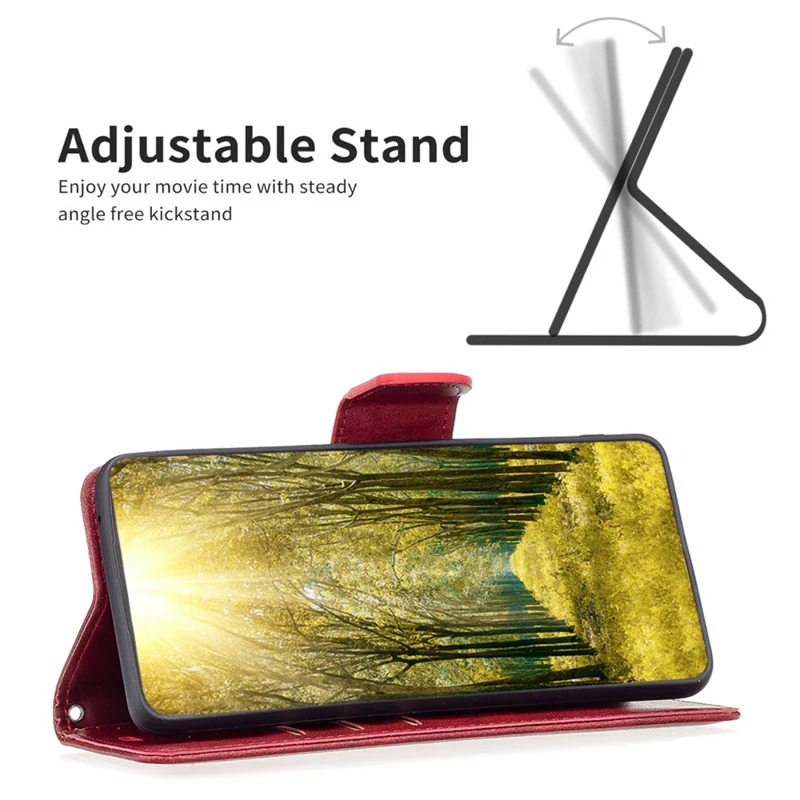 For Motorola Moto G35 5G Case Shockproof PU Leather Cover with Wallet Card Slots - Red
