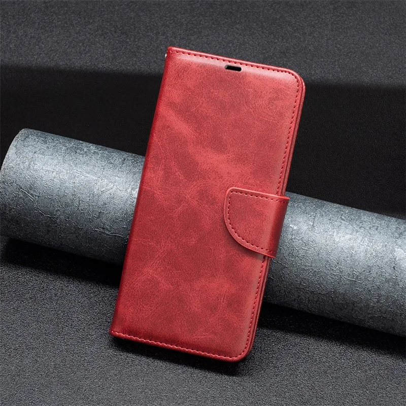 For Motorola Moto G35 5G Case Shockproof PU Leather Cover with Wallet Card Slots - Red