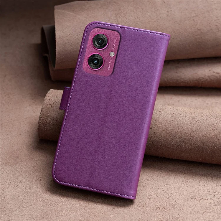 Binfen Color BF17 Для Motorola Moto G55 5G Case Wallet Flio Flip Cover Cover - Темно -фиолетовый
