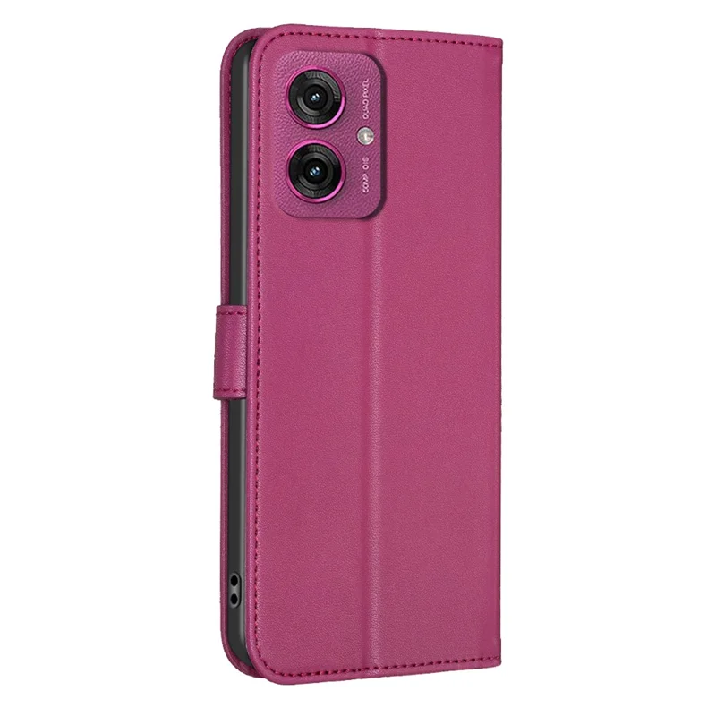 Para Motorola Moto G55 5G Case Clover Patrón de Trébol Vista de Soporte de Cuero Tapa Del Teléfono - Rosa