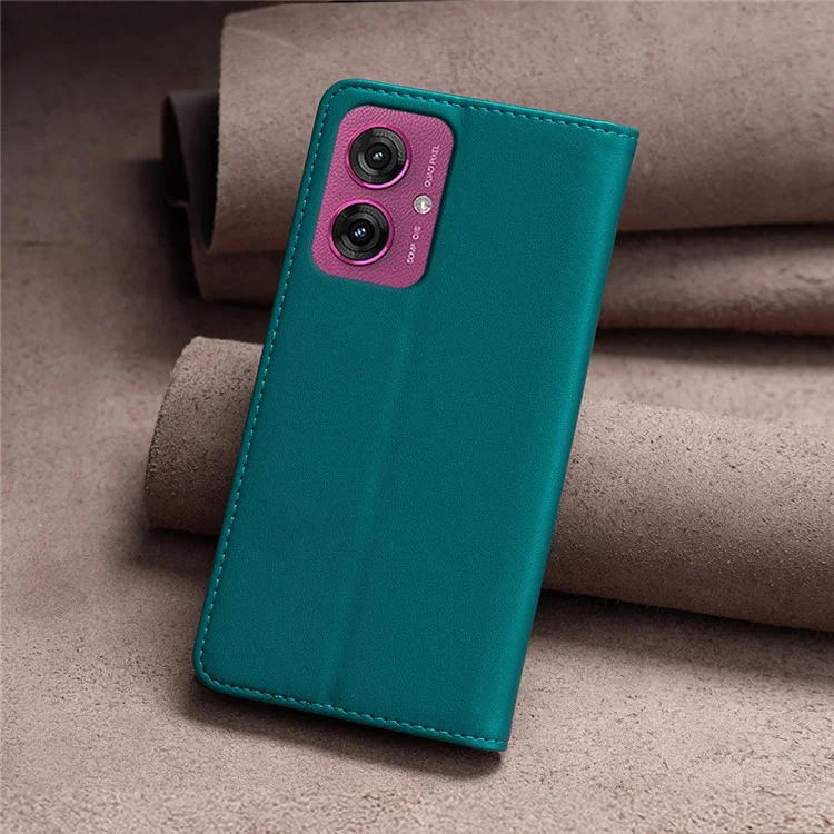 BINFEN COLOR BF18 для Motorola Moto G55 5G Кожаный чехол с отделениями для карт Чехол для телефона - Зеленый