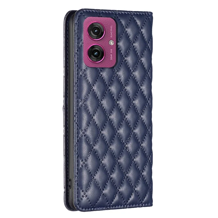 Binfen Color BF Style-16 Для Motorola Moto G55 5G Case Slots Slots Rombus Кожа - Синий