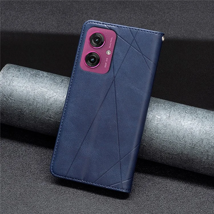 Pour Motorola Moto G55 5G Case Carde Sostes Géométrie Impression Couverture de Téléphon - Bleu