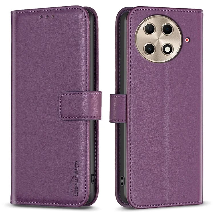 Binfen Color BF17 Для Tecno Camon 30S Pro 4G Case Wallet Flio Flip Cover Cover - Темно -фиолетовый