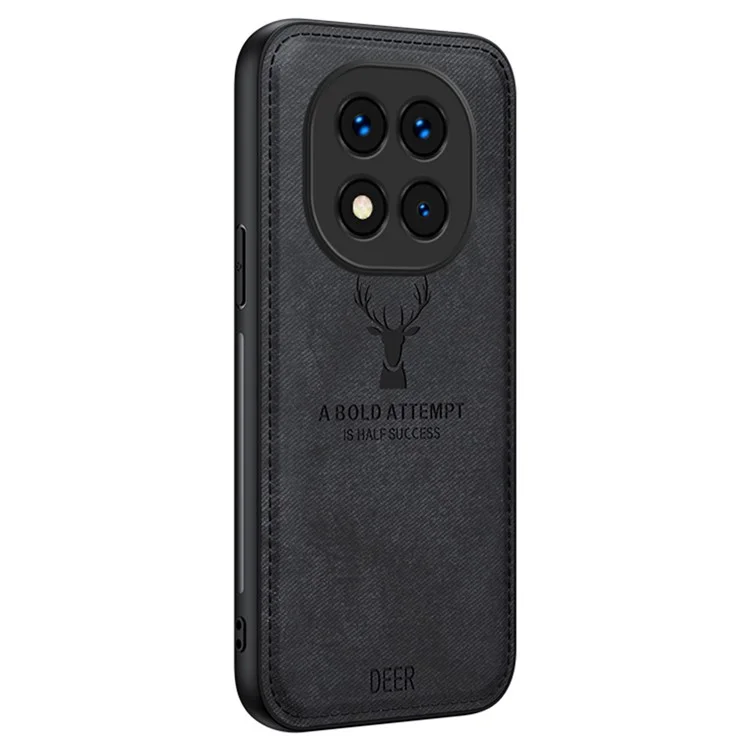 Для Xiaomi Redmi Note 14 Pro+ 5G Case Case Pattern Tempure Текстура PU Кожаная Гибридная Телефонная Крышка - Черный