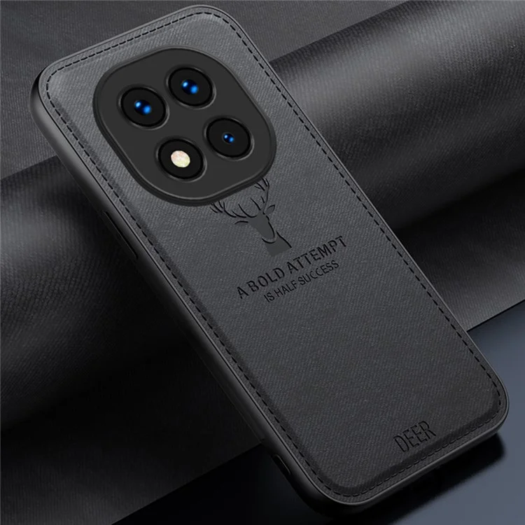 Для Xiaomi Redmi Note 14 Pro+ 5G Case Case Pattern Tempure Текстура PU Кожаная Гибридная Телефонная Крышка - Черный