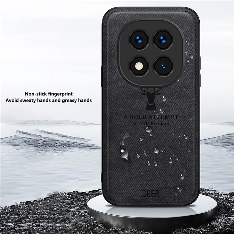 Для Xiaomi Redmi Note 14 Pro+ 5G Case Case Pattern Tempure Текстура PU Кожаная Гибридная Телефонная Крышка - Черный
