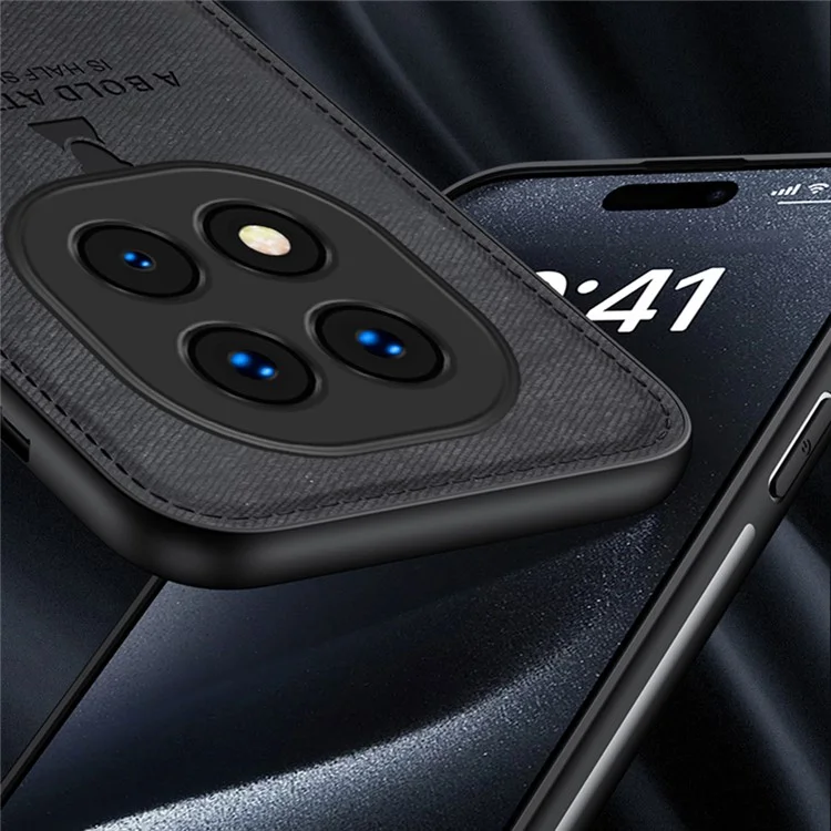 Для Xiaomi Redmi Note 14 Pro+ 5G Case Case Pattern Tempure Текстура PU Кожаная Гибридная Телефонная Крышка - Черный
